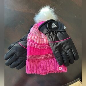 ZX Outdoor Girls Knit Beanie and Winter Gloves Set, Size M/L, NWT